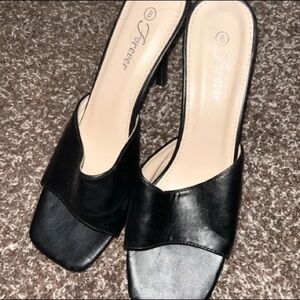 Forever 21 Black Open-Toe Heels